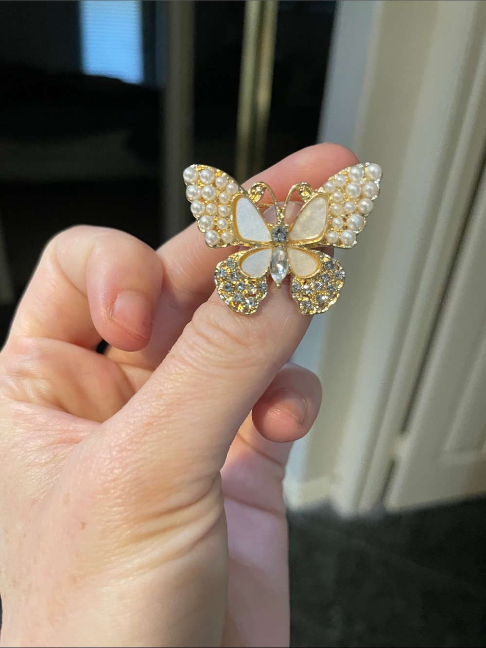 Pearl Butterfly Brooch